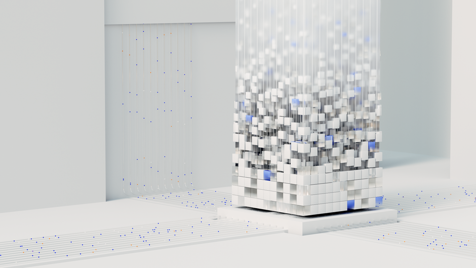 Abstract visualization of artificial intelligence and neural networks in digital form.