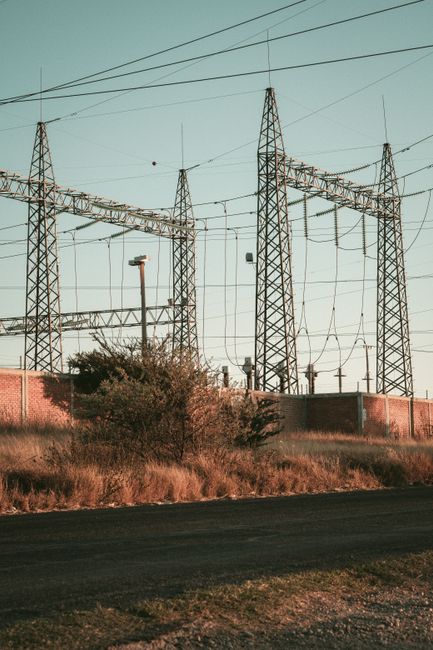 High voltage electrical substation representing AI infrastructure power demands