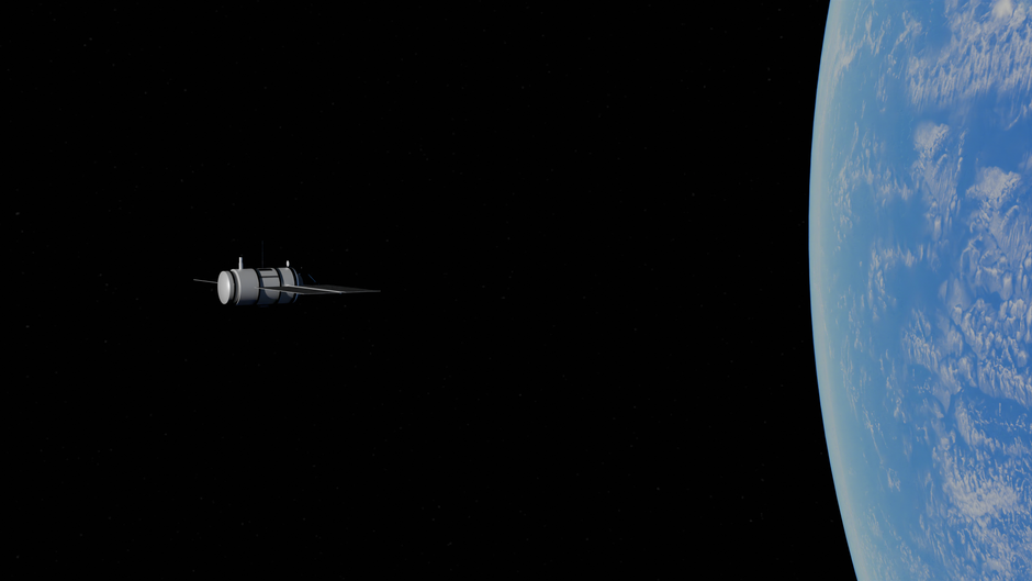 A satellite orbiting Earth amidst the vastness of space, capturing the planet's beauty