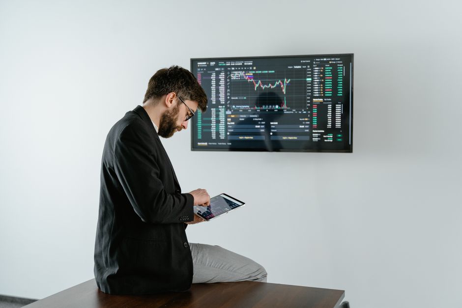 Financial analyst reviewing market data and liquidity indicators