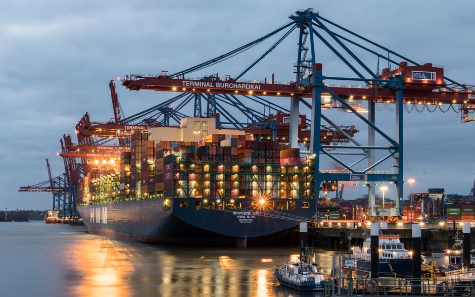 Container ships at a commercial terminal