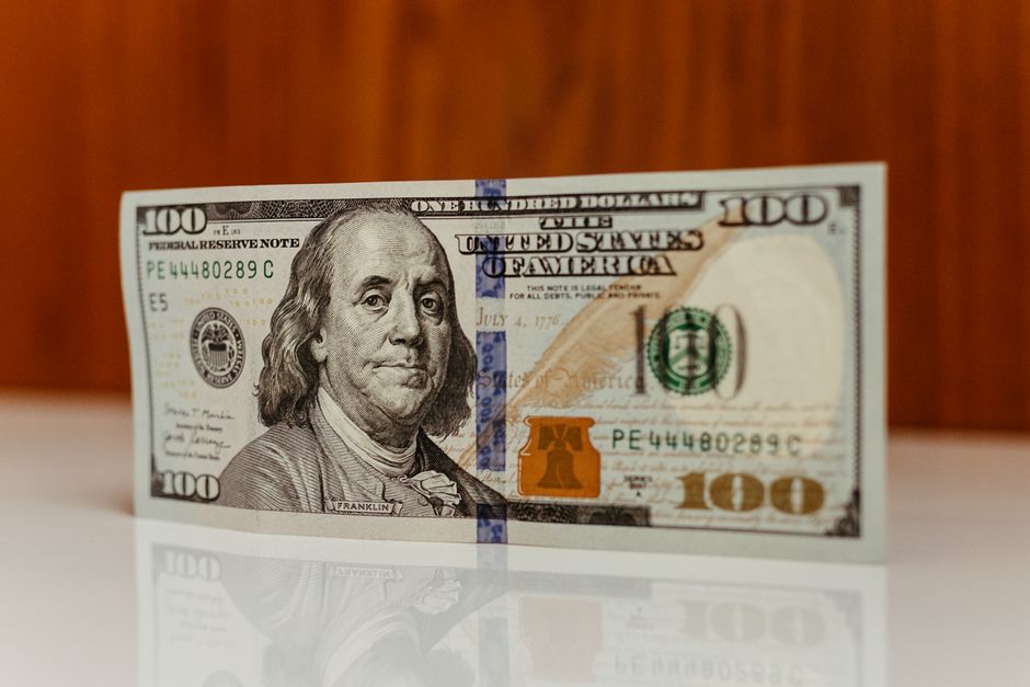 Close-up of a US dollar bill