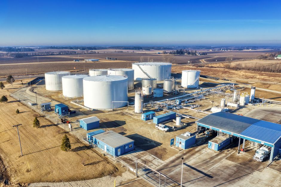 Aerial view of an industrial manufacturing plant, representing energy infrastructure and industrial capacity at risk from geopolitical disruption.