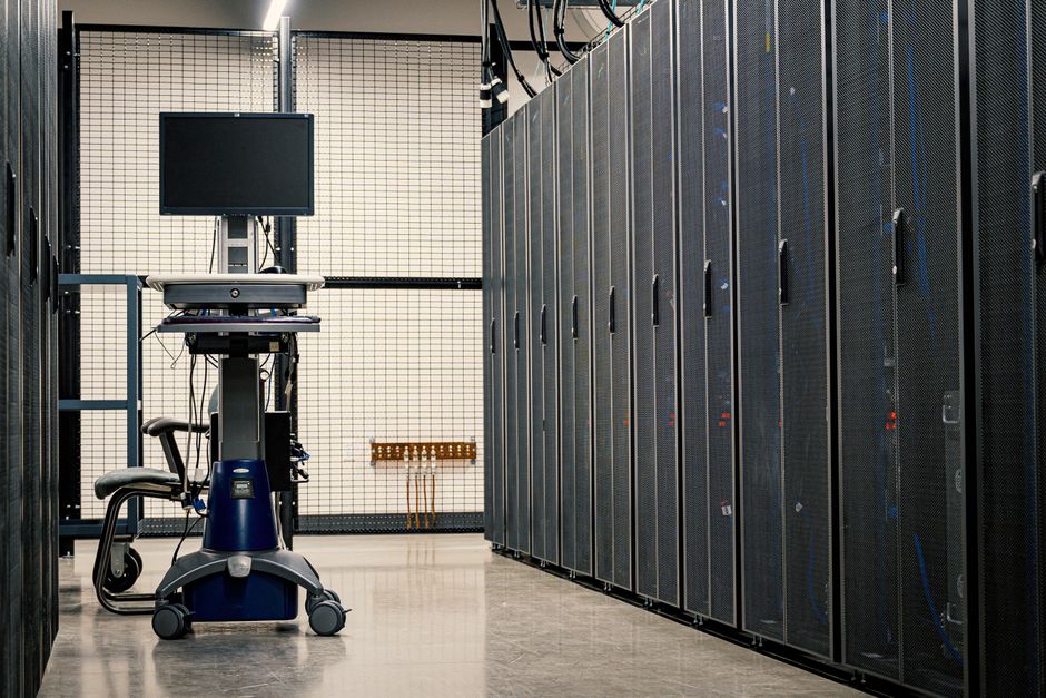 AI data-center server racks supporting the infrastructure investment cycle