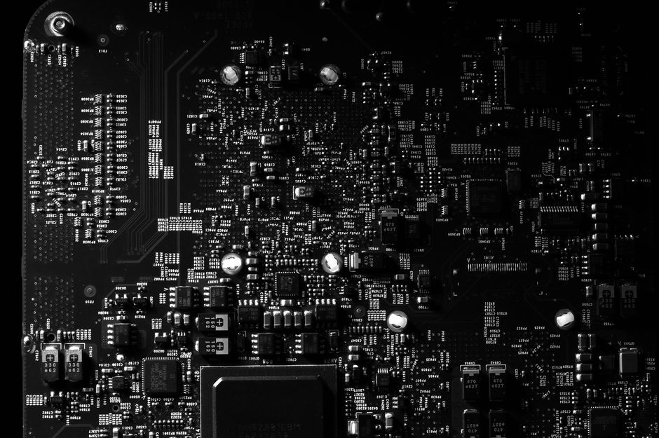 Close-up of a circuit board showing intricate electronic components