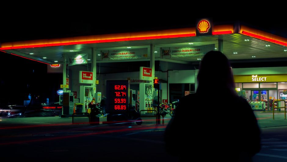 Gas station at night