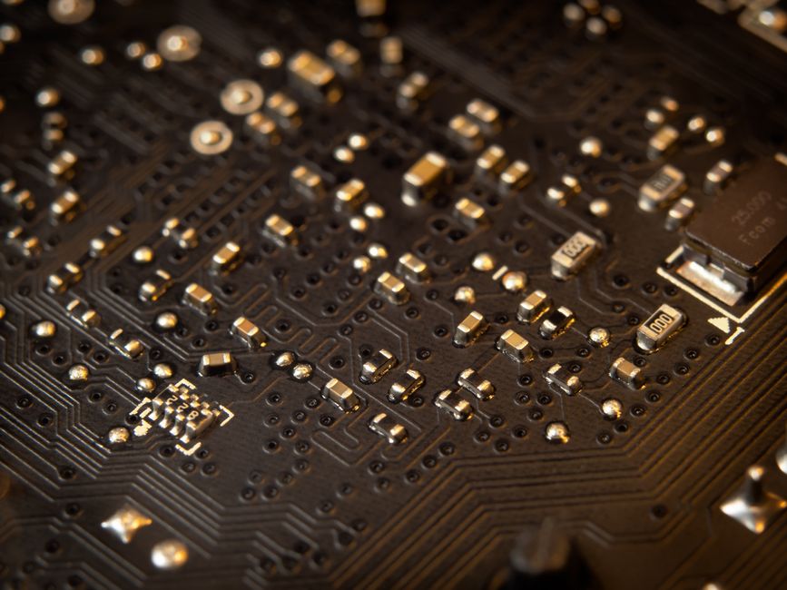 Semiconductor circuit board close-up