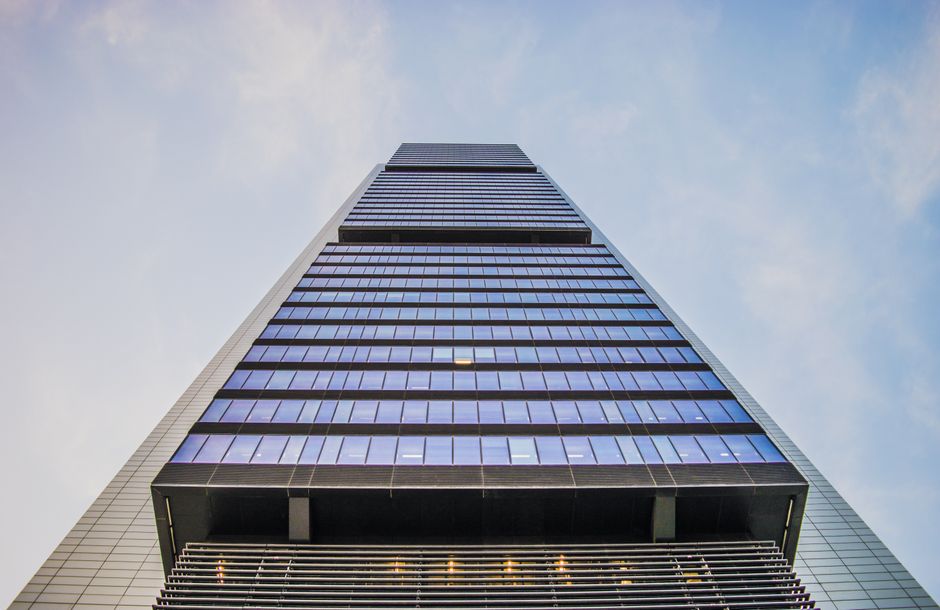 Financial district architecture represents the institutions supporting equity issuance and market liquidity